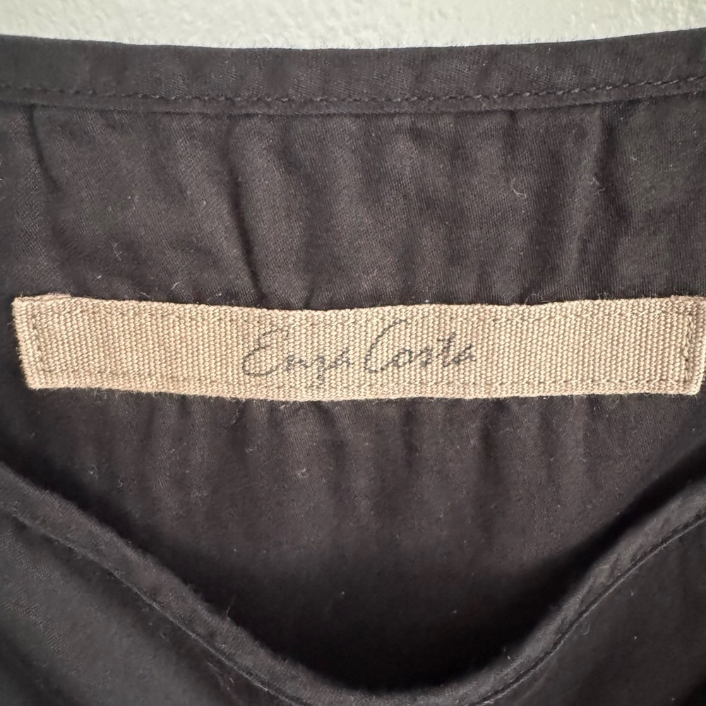 Enza Costa Black Tiered Cotton Midi Dress Size 1 (Small) Minimalist Spaghetti St - Picture 5 of 6